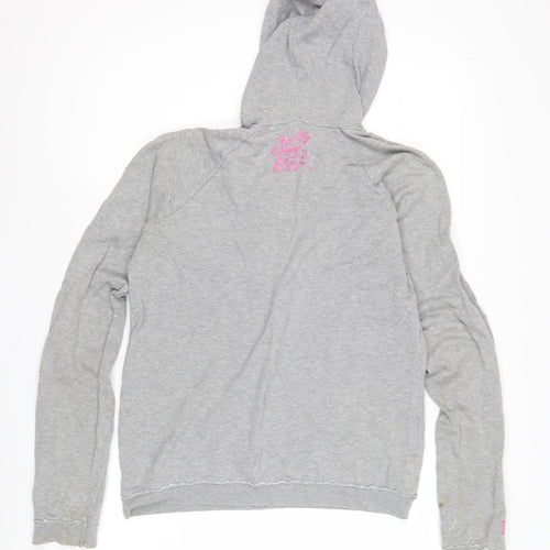 FCUK Jeans Women's Grey Hooded Pullover Hoodie, Size S