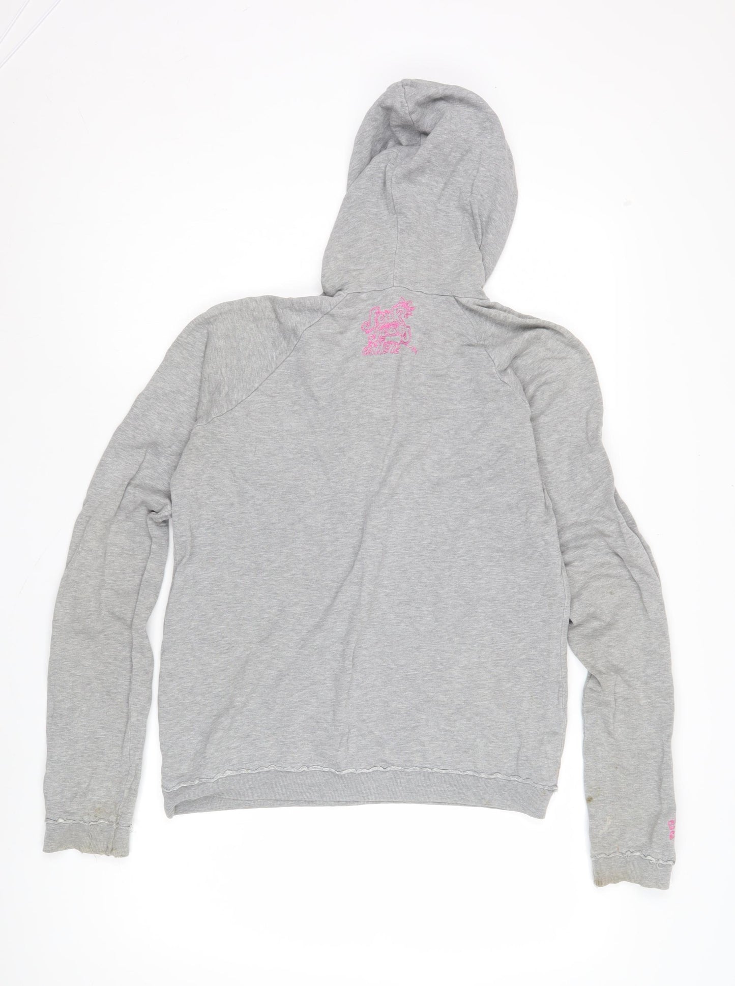 FCUK Jeans Women's Grey Hooded Pullover Hoodie, Size S