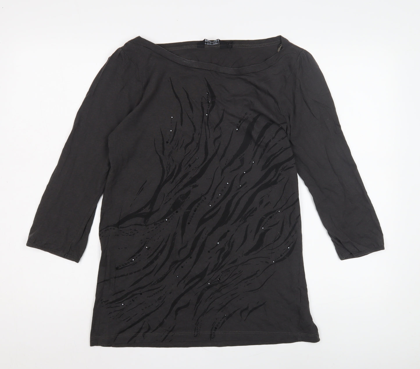 Debenhams Women's Black Beaded Top, Size 14