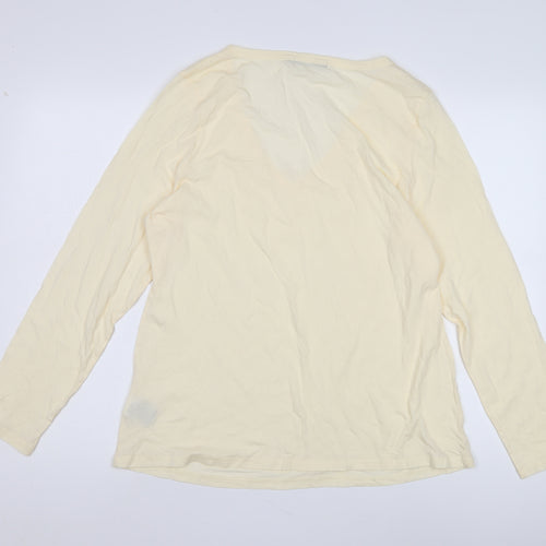 Boden Women's Beige V-Neck Long Sleeve T-Shirt - Size 2