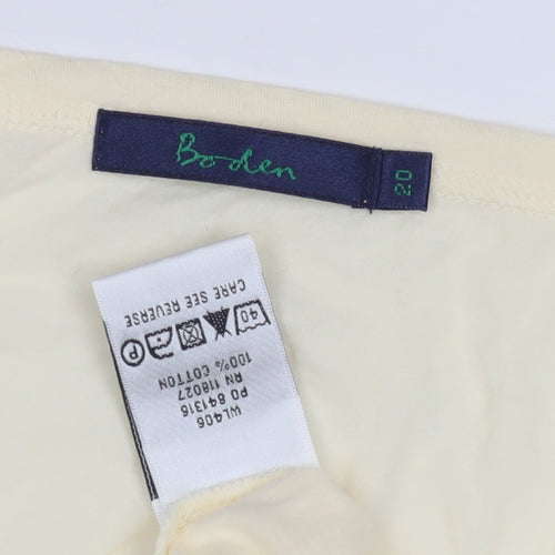 Boden Women's Beige V-Neck Long Sleeve T-Shirt - Size 2