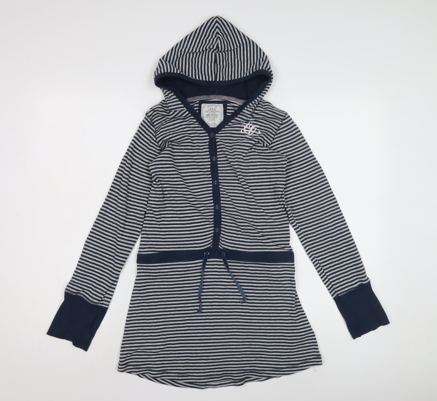 L.O.G.G. Girls Blue Striped Shirt Dress, 11-12 Years