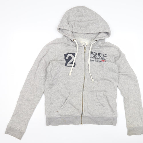 Jack Wills Grey Full Zip Hoodie Women's Size 12