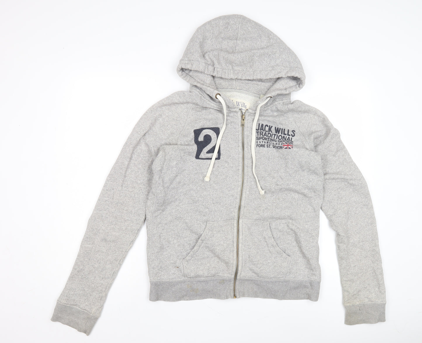 Jack Wills Grey Full Zip Hoodie Women's Size 12