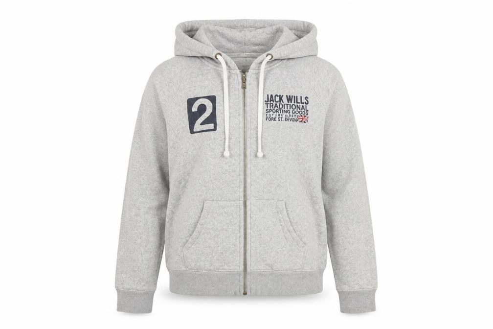 Front view of Jack Wills Grey Full Zip Hoodie Women's, size 12