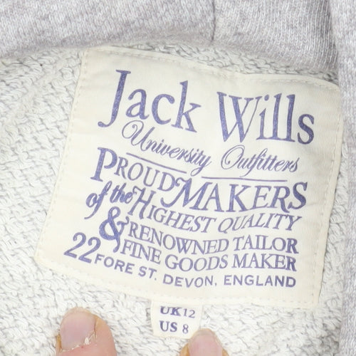 Jack Wills Grey Full Zip Hoodie Women's Size 12