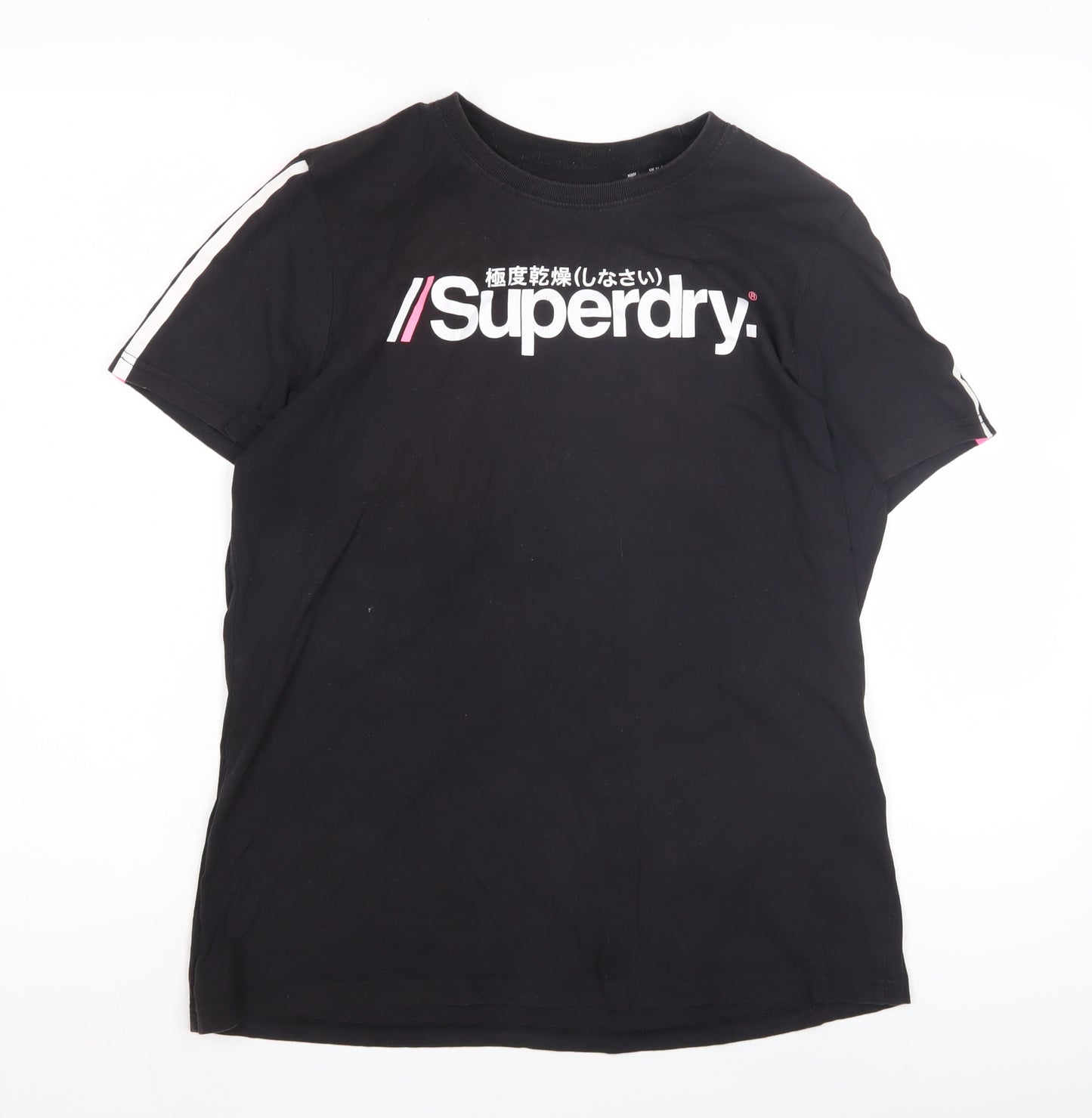 Superdry Women's Black Crew Neck T-Shirt Size 14
