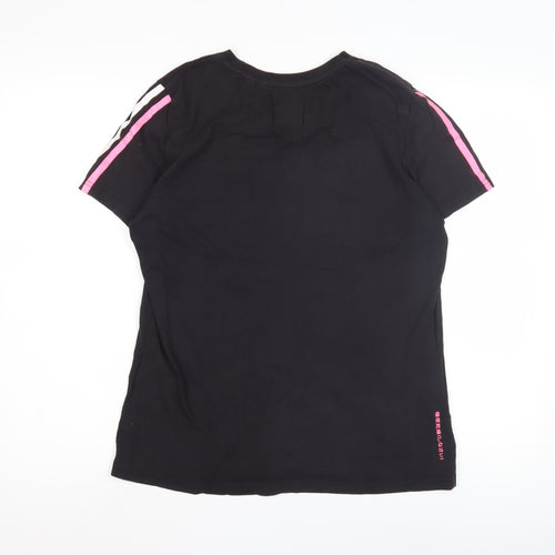 Superdry Women's Black Crew Neck T-Shirt Size 14