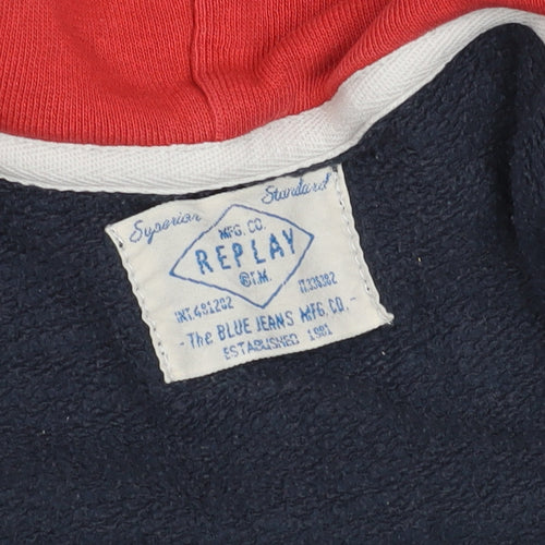 Replay Men's Blue Full Zip Hoodie - Size L