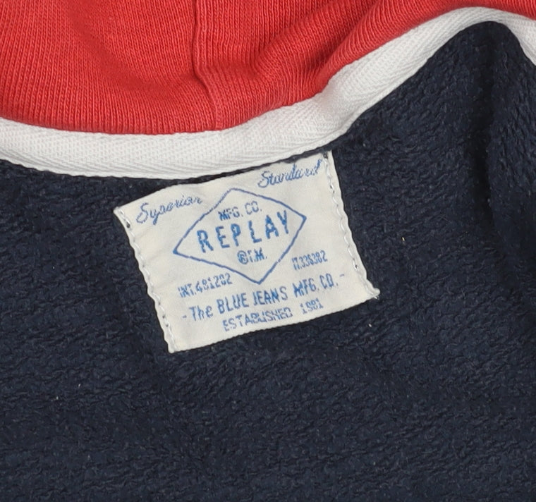 Replay Men's Blue Full Zip Hoodie - Size L