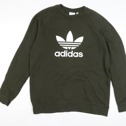 Adidas Men's Green Pullover Sweatshirt M