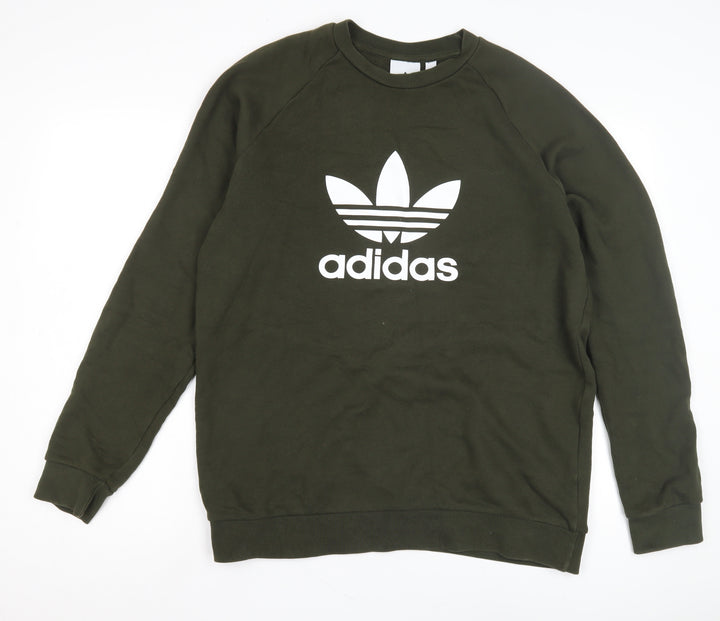Adidas Men's Green Pullover Sweatshirt M