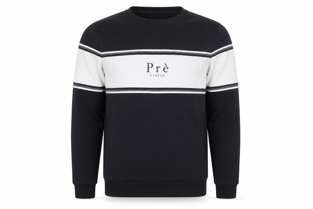 Front view of Prè London Men's Black Pullover Sweatshirt M