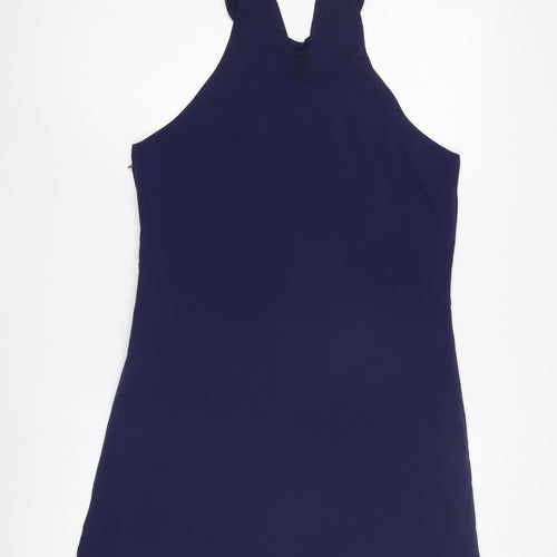 Yumi Women's Blue Halter Dress Size 12 Beaded Party