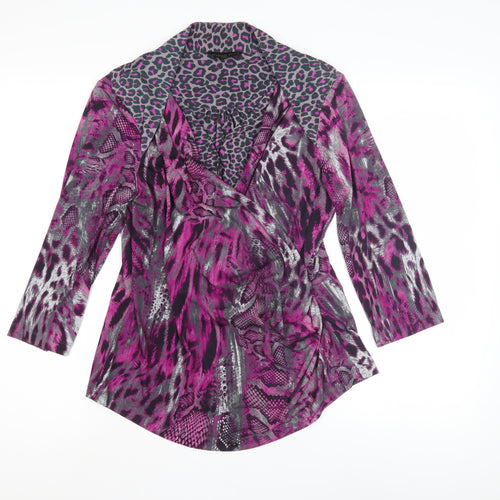 Marks and Spencer Women's Multicoloured Wrap Blouse, Size 14
