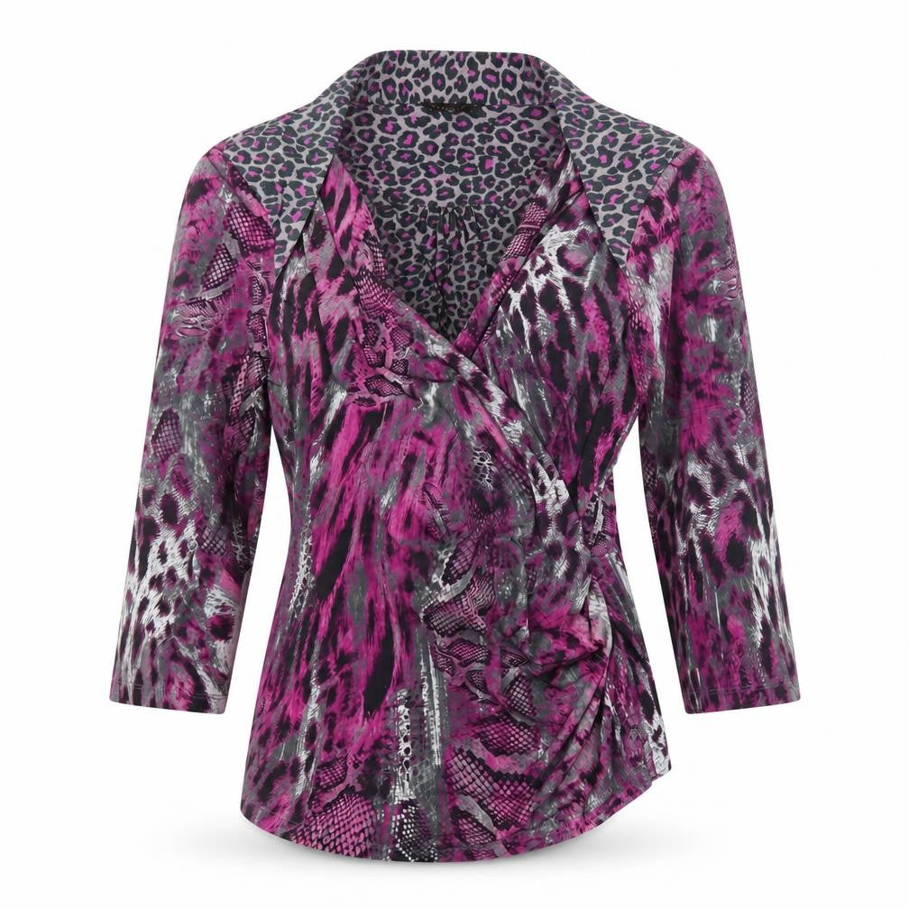 Front view of Marks & Spencer Women's Multicoloured Wrap Blouse, size 14
