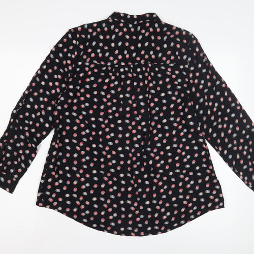 John Lewis Women's Black Polka Dot Button-Up Shirt
