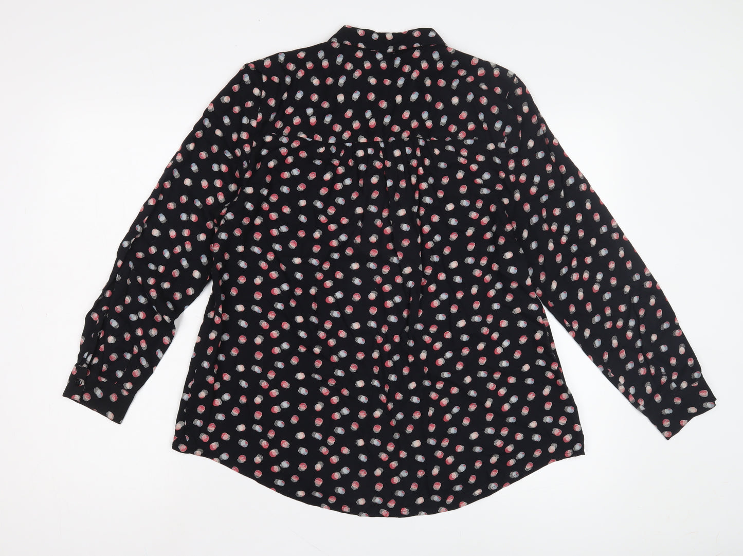 John Lewis Women's Black Polka Dot Button-Up Shirt