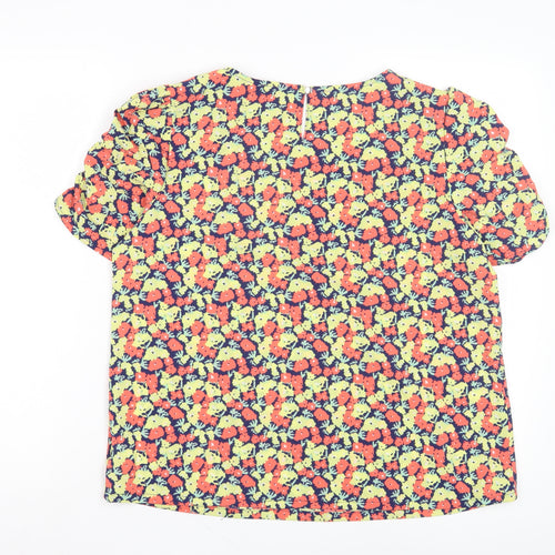 Damart Women's Multicoloured Floral Blouse - Size 14, V-Neck