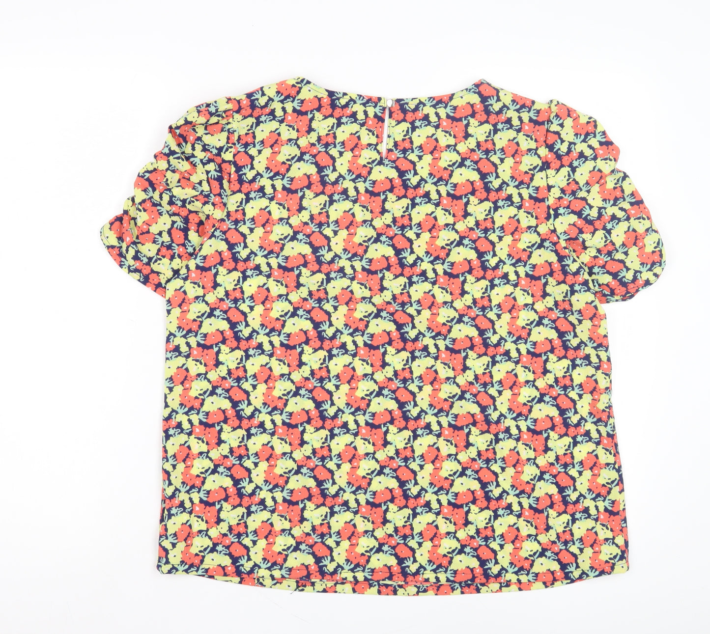 Damart Women's Multicoloured Floral Blouse - Size 14, V-Neck