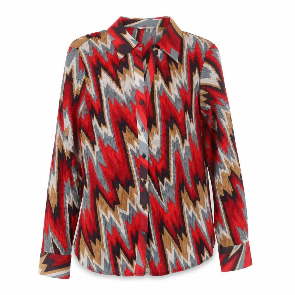 Front view of Marks & Spencer Women's Multicoloured Button-Up Shirt