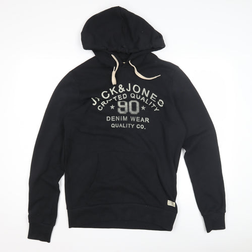 Jack & Jones Men's Black S Hoodie Pullover Logo
