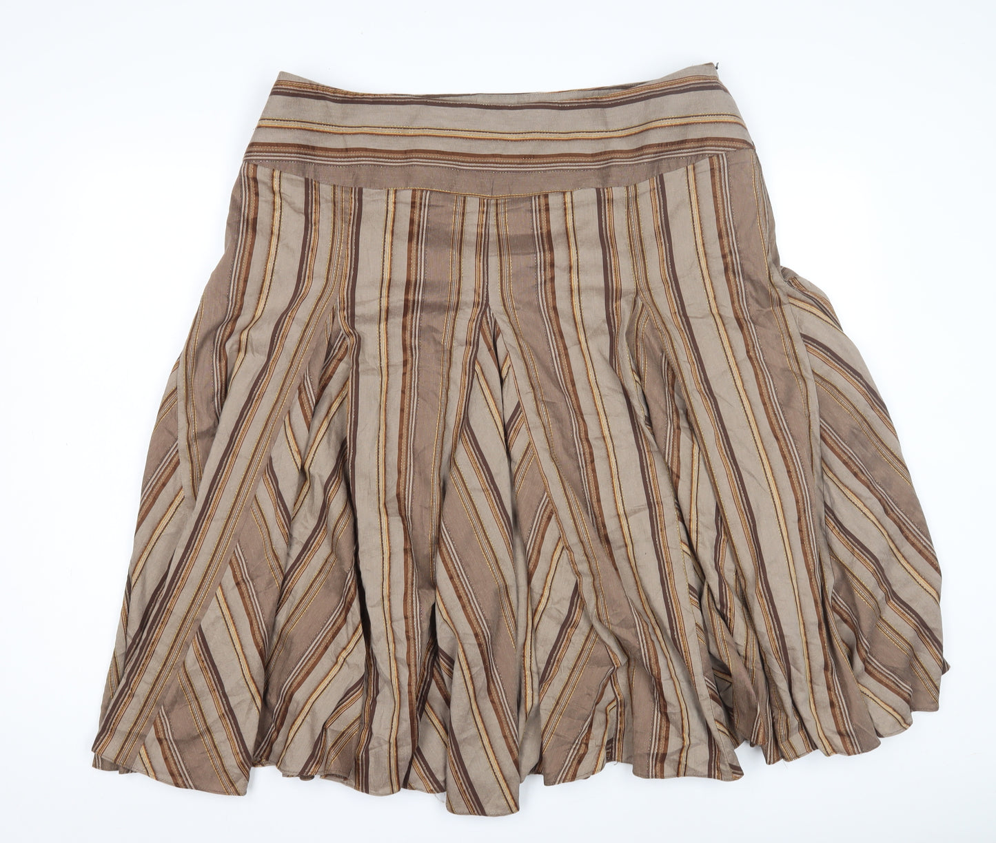 Next Women's Brown Striped Skirt Size 10