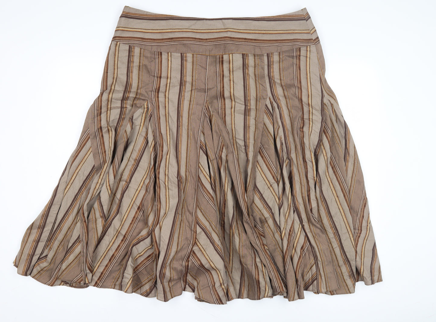 Next Women's Brown Striped Skirt Size 10