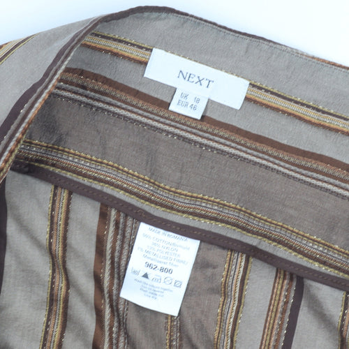 Next Women's Brown Striped Skirt Size 10