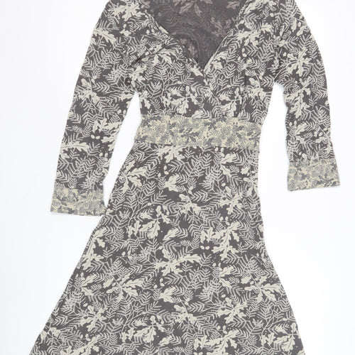 White Stuff Women's Grey Wrap Dress - Size 8