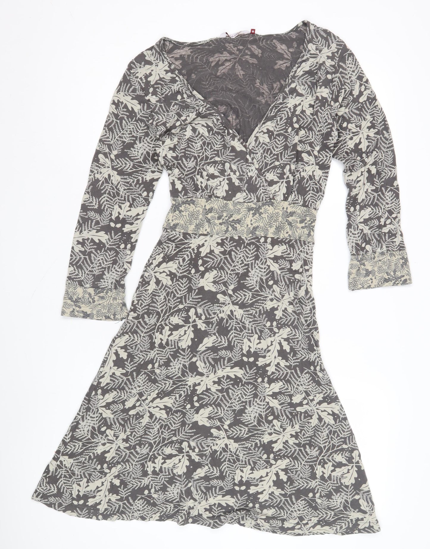 White Stuff Women's Grey Wrap Dress - Size 8