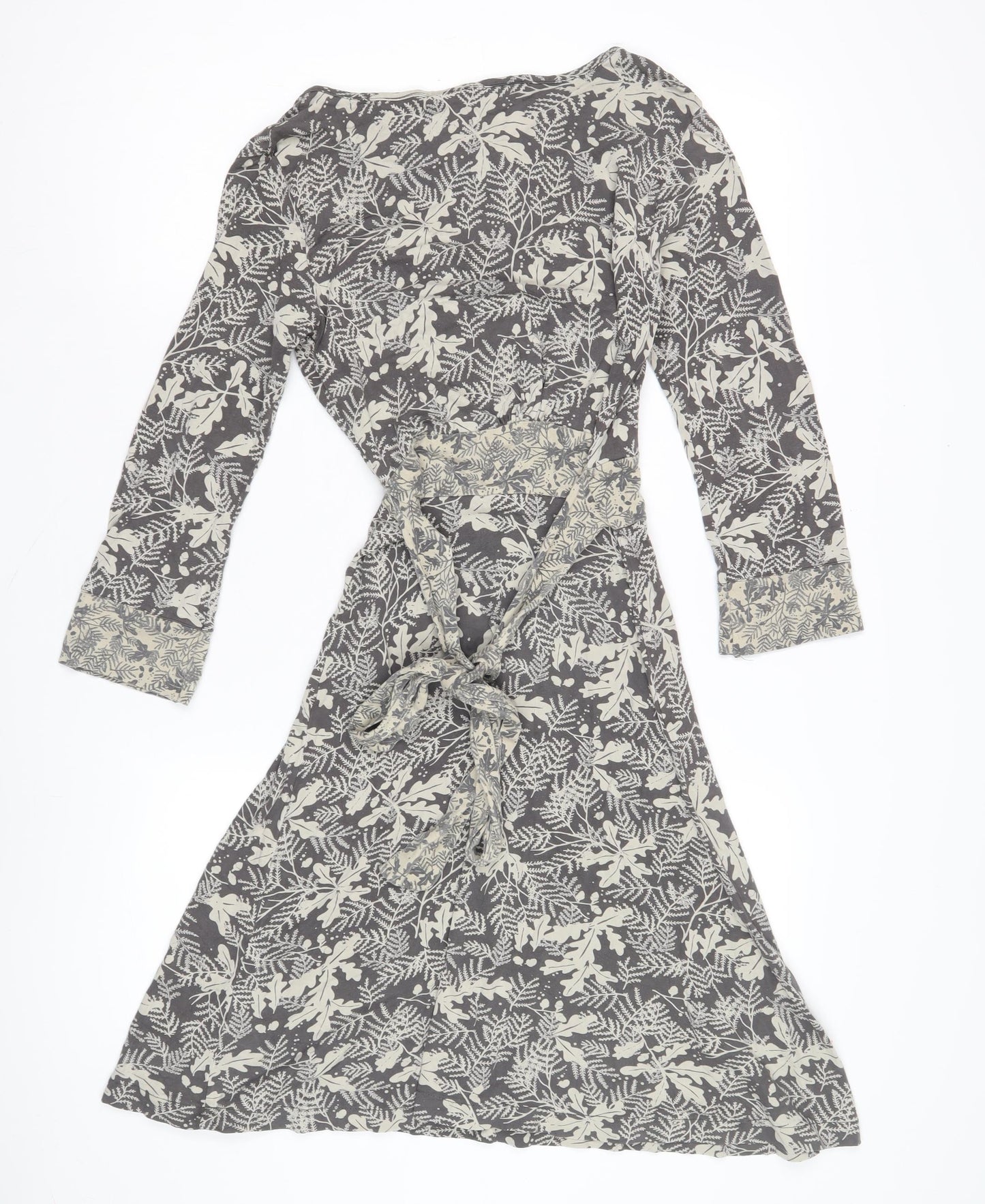 White Stuff Women's Grey Wrap Dress - Size 8