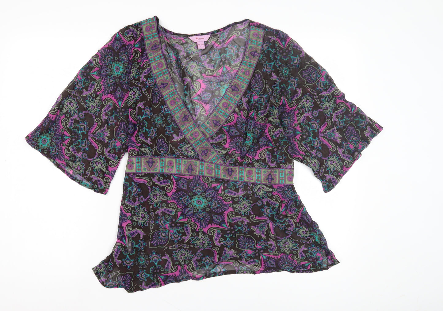 Monsoon Women’s Multicoloured Wrap Blouse Size 20