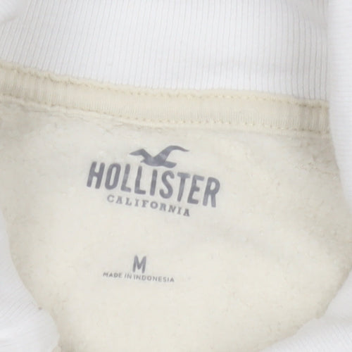 Hollister Women's White Collared Sweatshirt M
