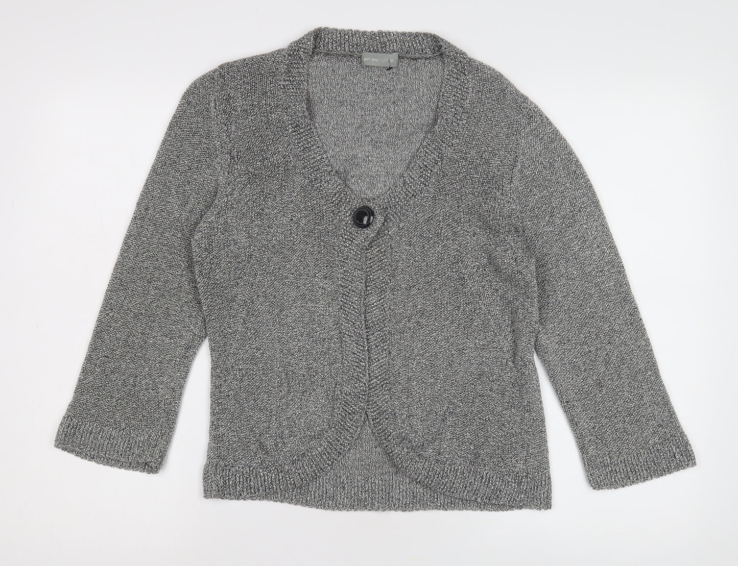Per Una Women’s Grey V-Neck Cardigan Size 16