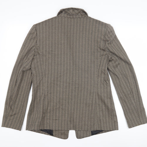 Marks and Spencer Women's Beige Geometric Blazer Size 12