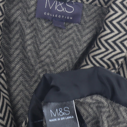 Marks and Spencer Women's Beige Geometric Blazer Size 12