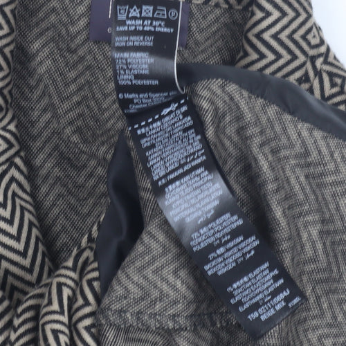 Marks and Spencer Women's Beige Geometric Blazer Size 12
