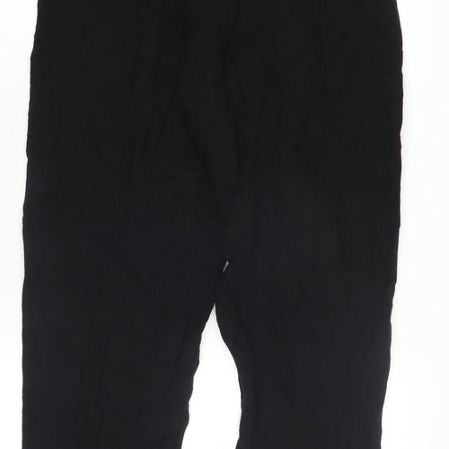 ASOS DESIGN Black Tapered Linen Trousers UK 8