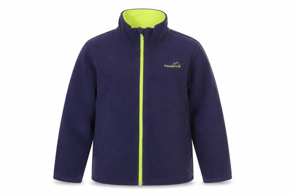 Front view of Freedom Trail boys’ purple fleece jacket, size 32, lightweight