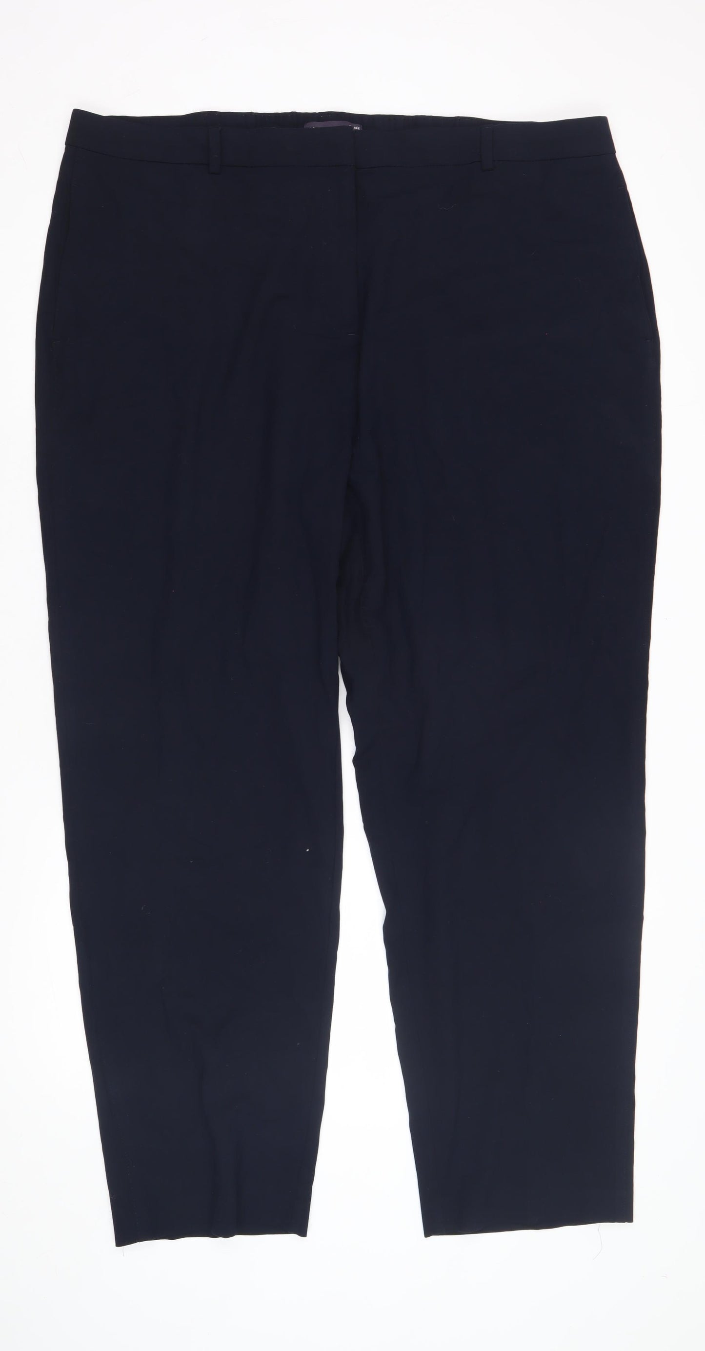 Marks and Spencer Women's Blue Straight-Leg Trousers