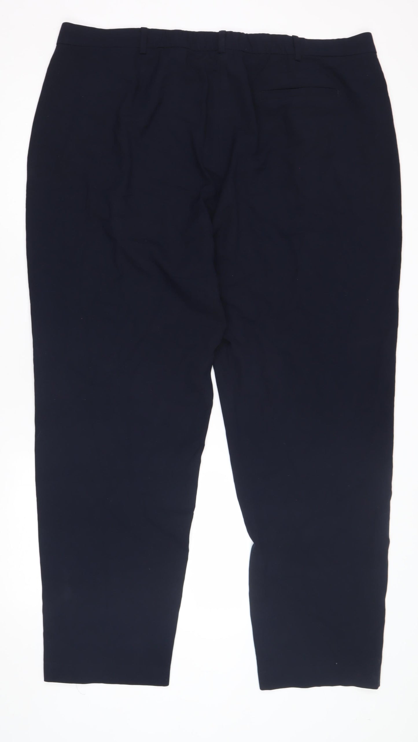 Marks and Spencer Women's Blue Straight-Leg Trousers