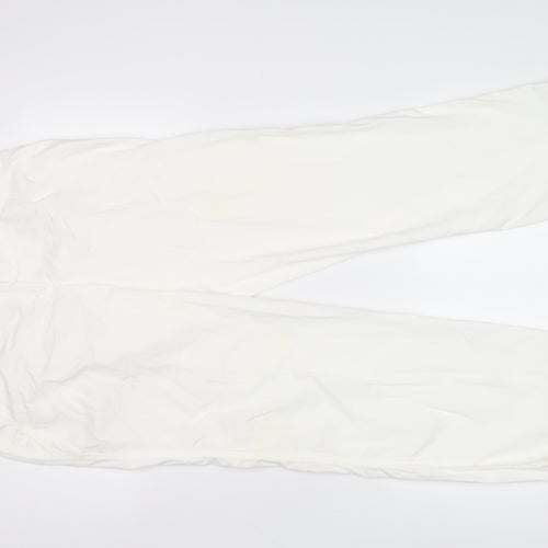 Lacoste Women's White Cotton Trousers, Size 12, Good Condition