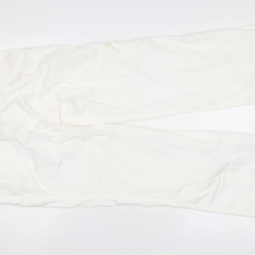Lacoste Women's White Cotton Trousers, Size 12, Good Condition