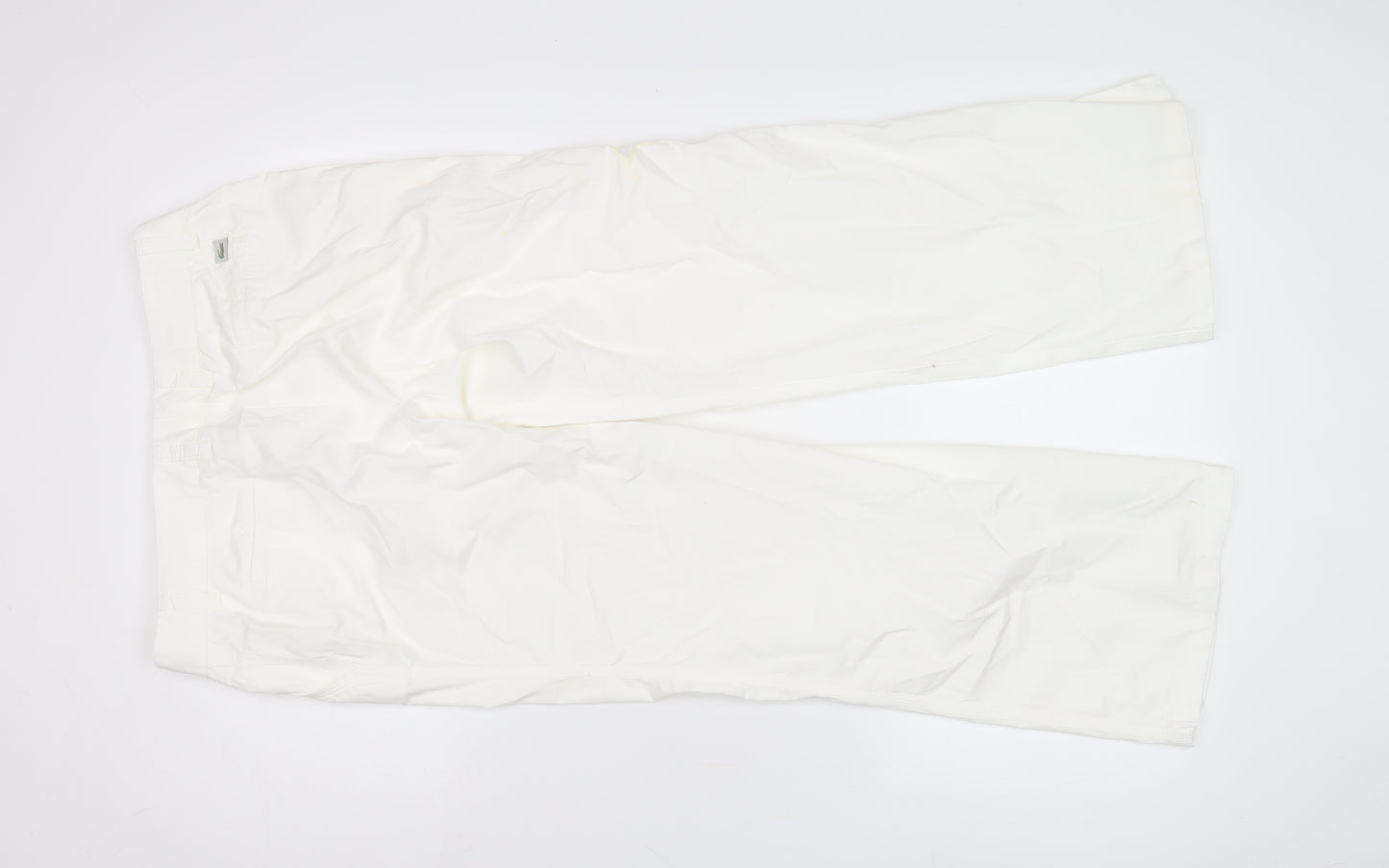 Lacoste Women's White Cotton Trousers, Size 12, Good Condition