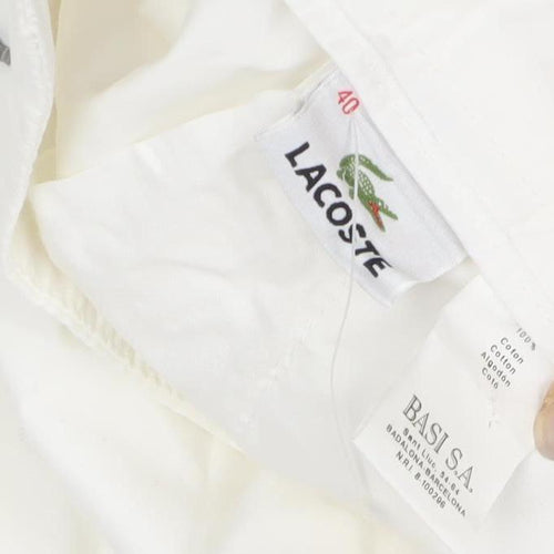 Lacoste Women's White Cotton Trousers, Size 12, Good Condition