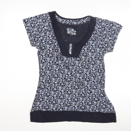 Marks and Spencer Women's Blue Floral Jersey Blouse