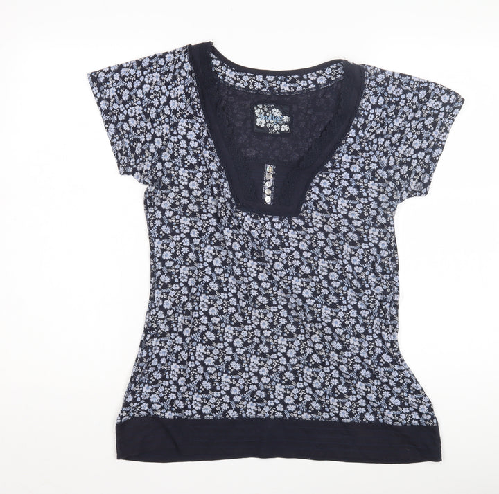 Marks and Spencer Women's Blue Floral Jersey Blouse