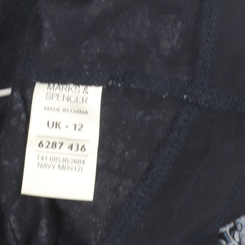 Marks and Spencer Women's Blue Floral Jersey Blouse