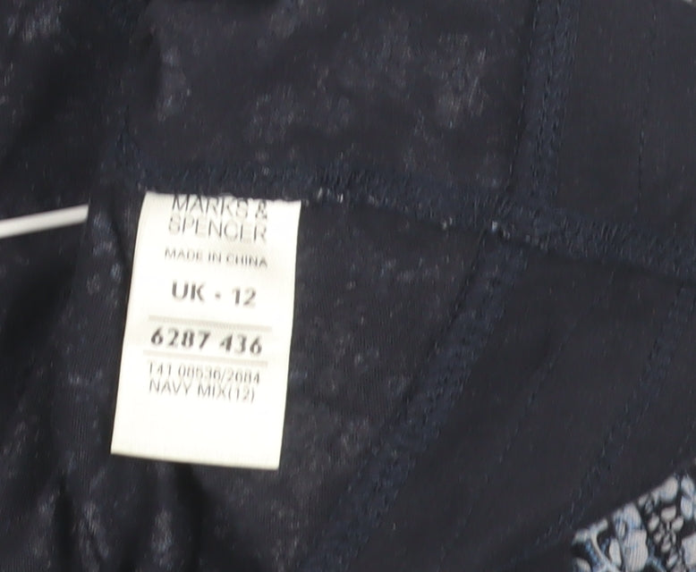 Marks and Spencer Women's Blue Floral Jersey Blouse